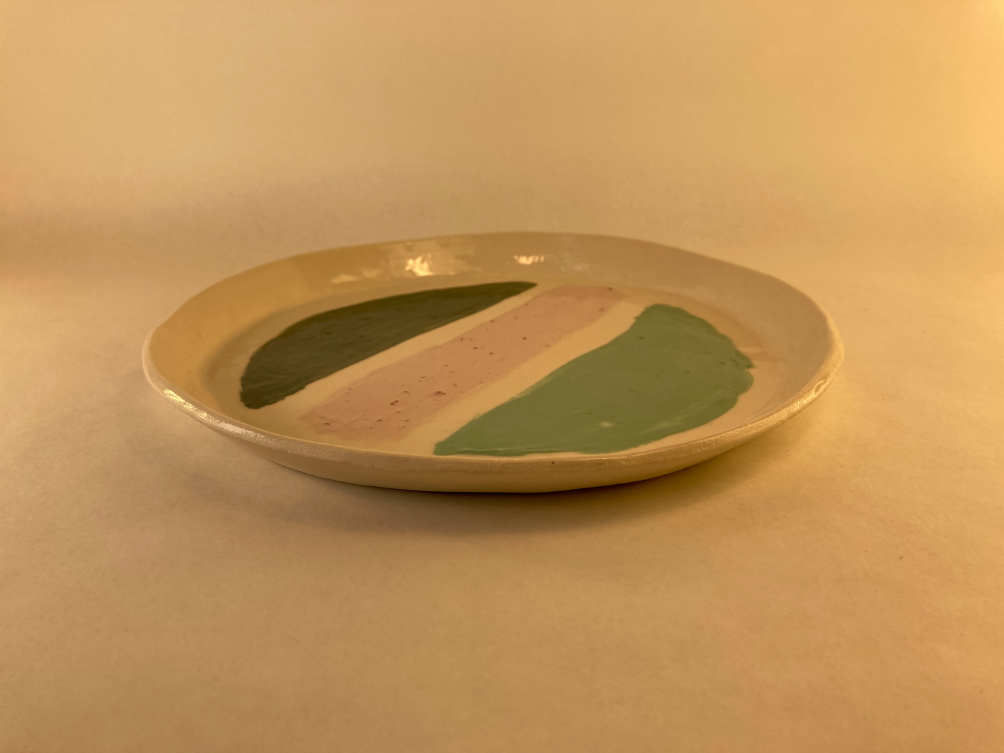 Porcelain Plate with Colored Slip