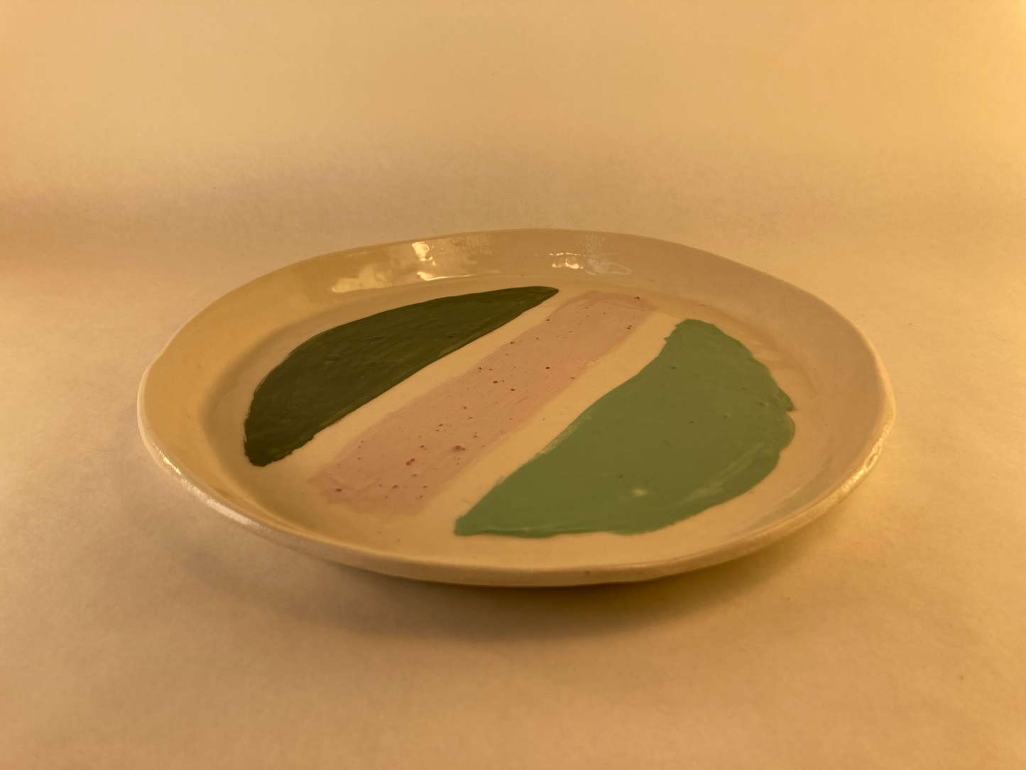 Porcelain Plate with Colored Slip