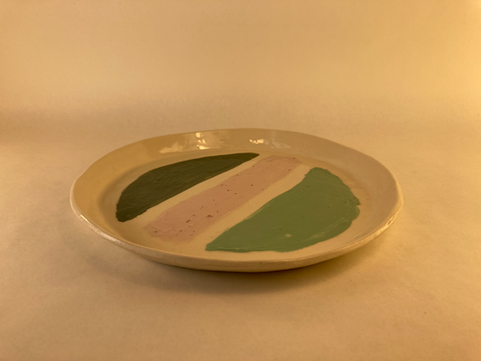 Porcelain Plate with Colored Slip