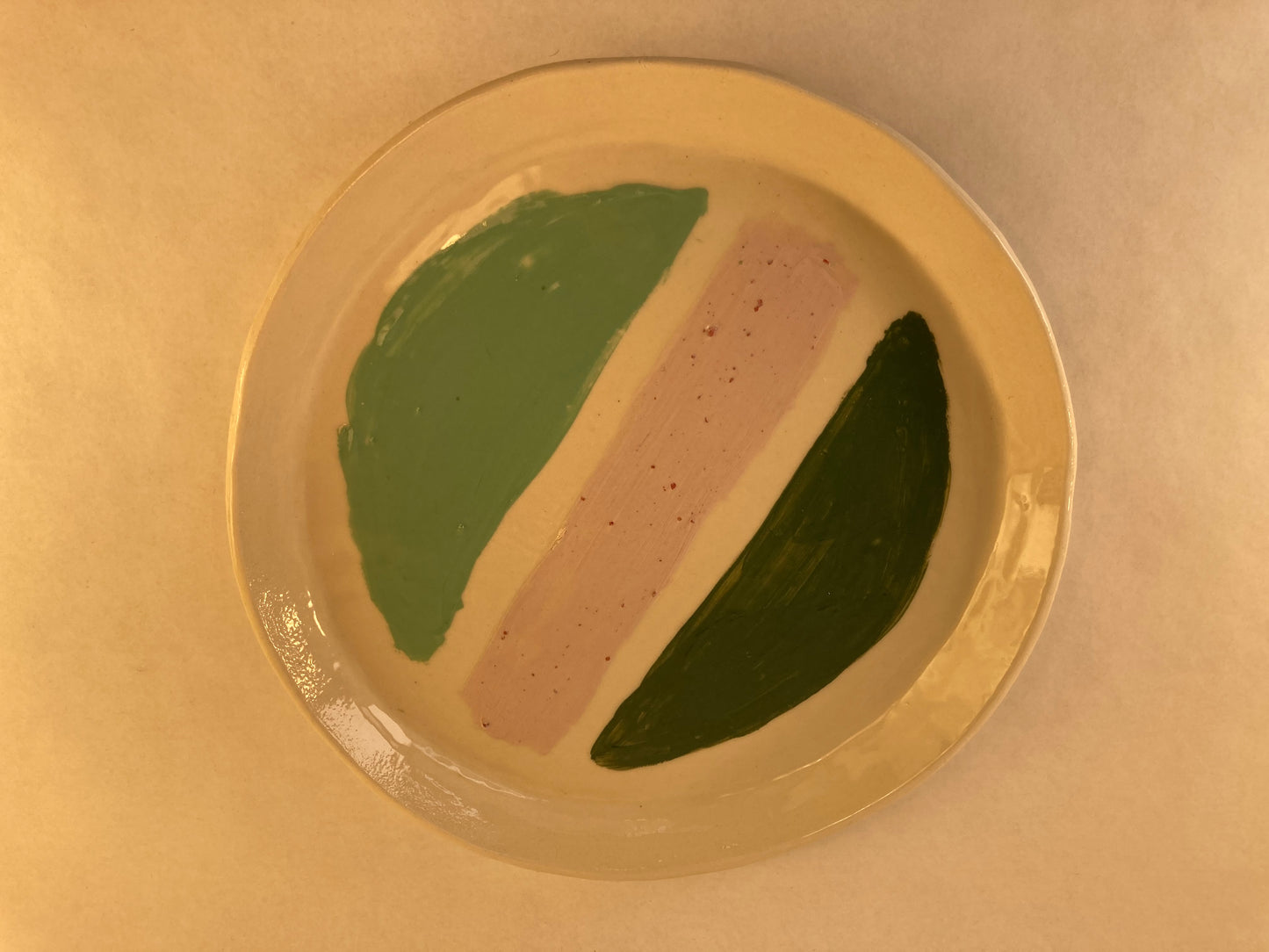 Porcelain Plate with Colored Slip