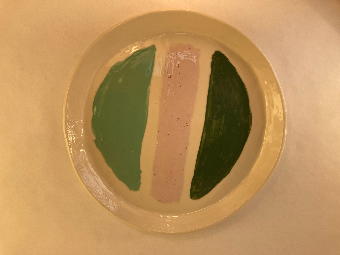 Porcelain Plate with Colored Slip