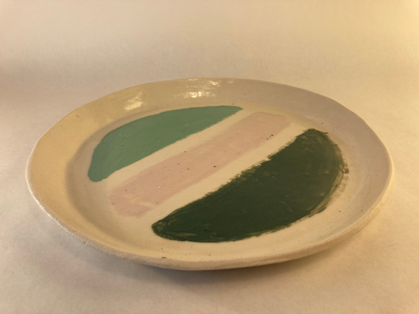 Porcelain Plate with Colored Slip