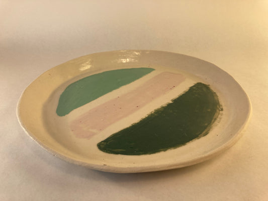 Porcelain Plate with Colored Slip