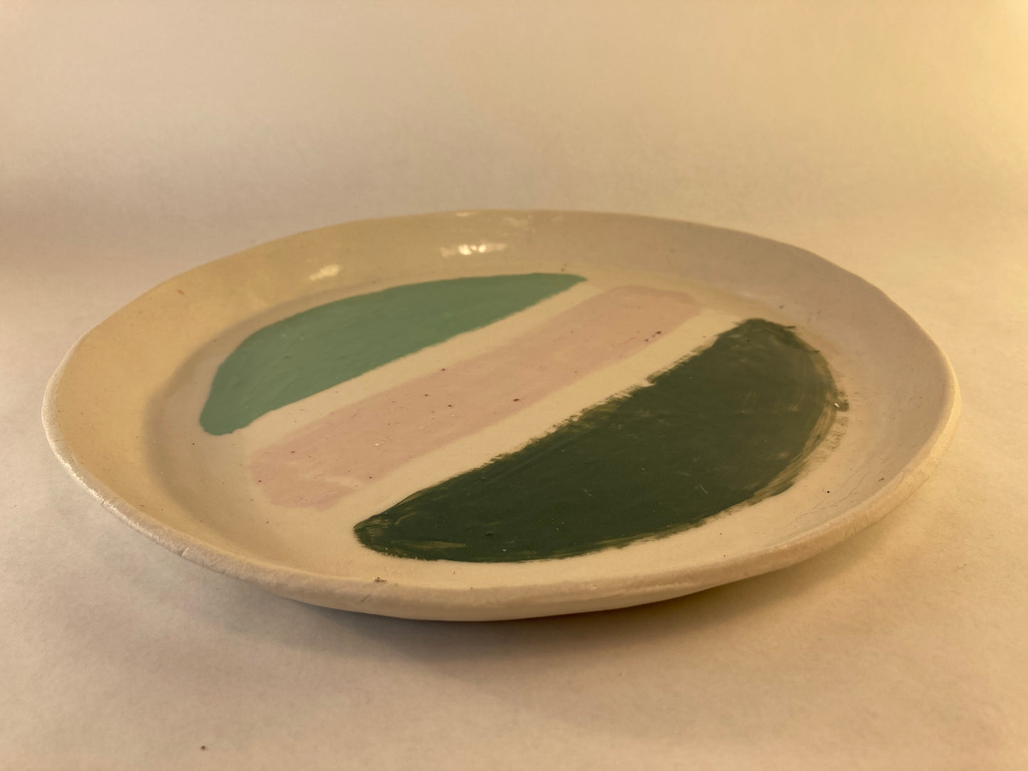 Porcelain Plate with Colored Slip