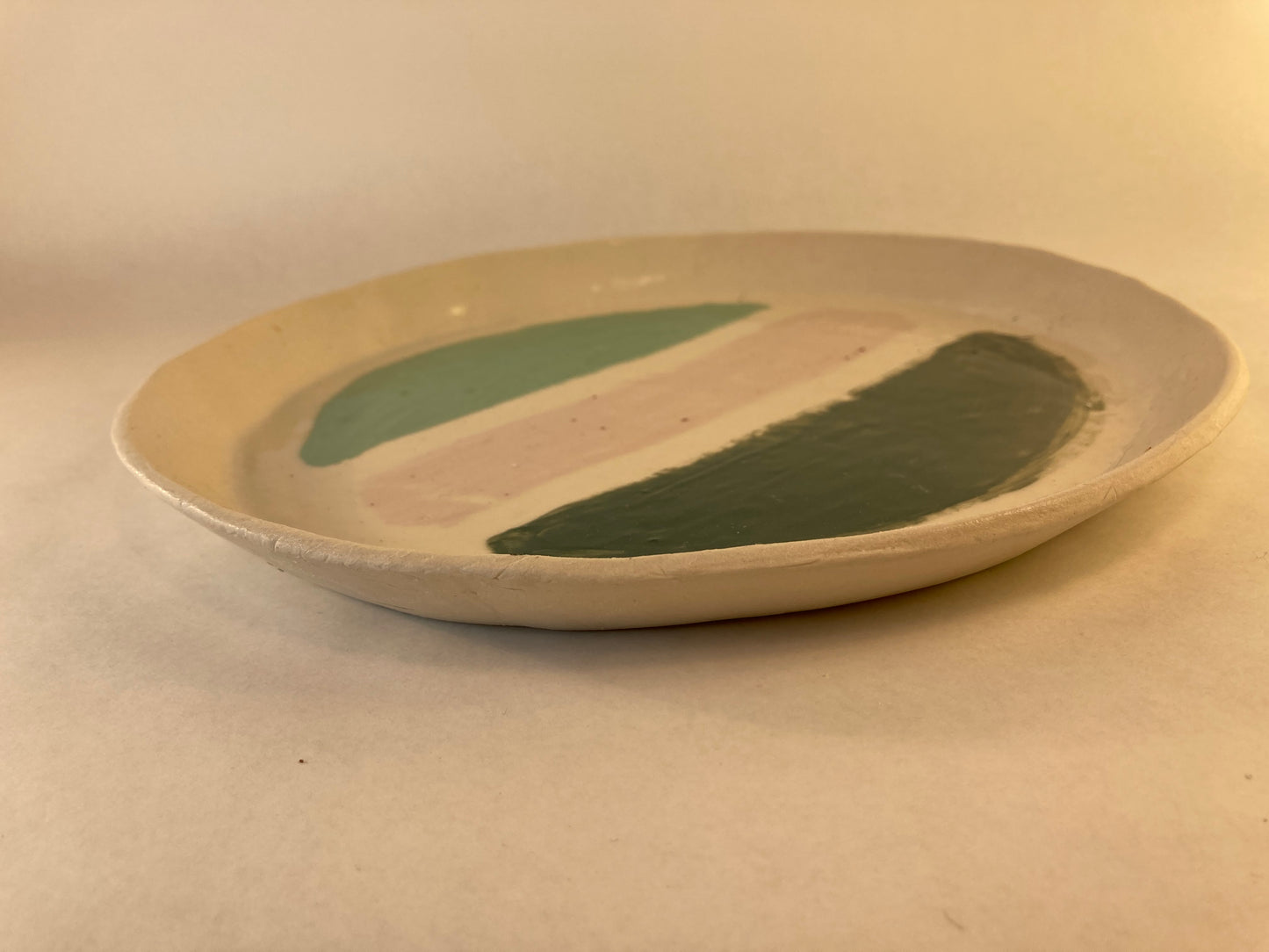 Porcelain Plate with Colored Slip