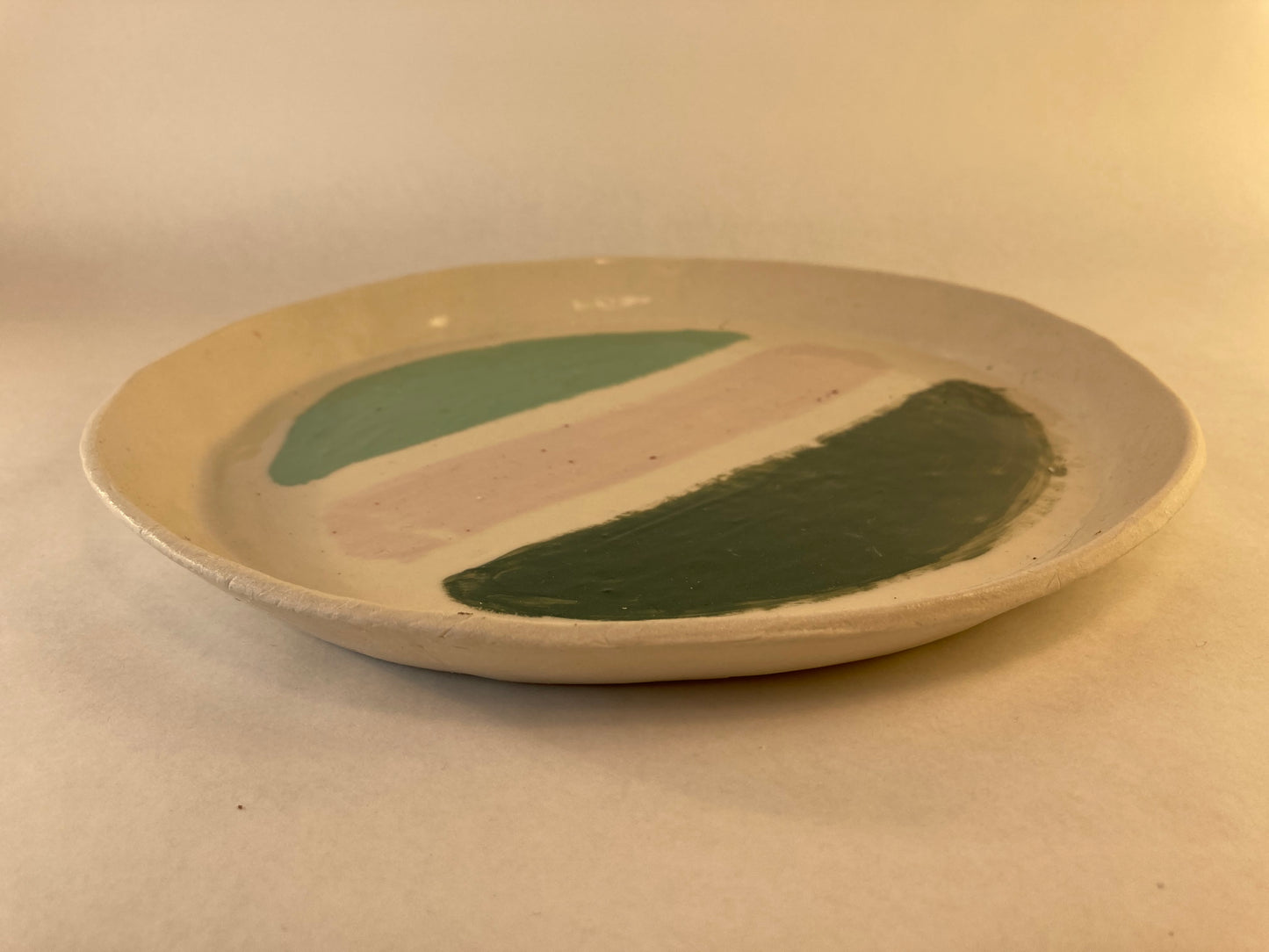 Porcelain Plate with Colored Slip