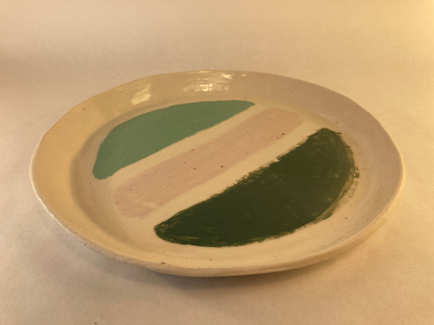 Porcelain Plate with Colored Slip