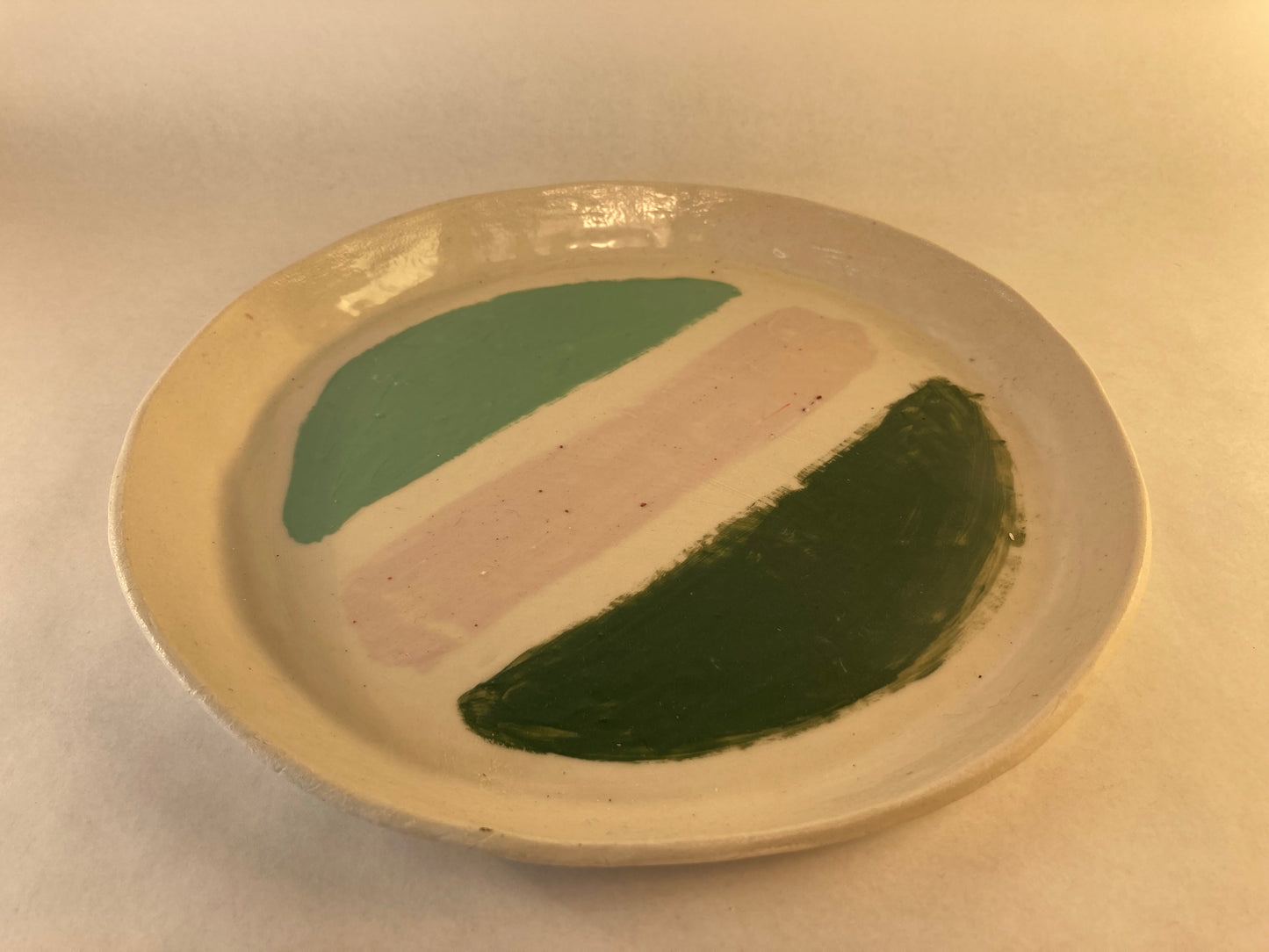 Porcelain Plate with Colored Slip