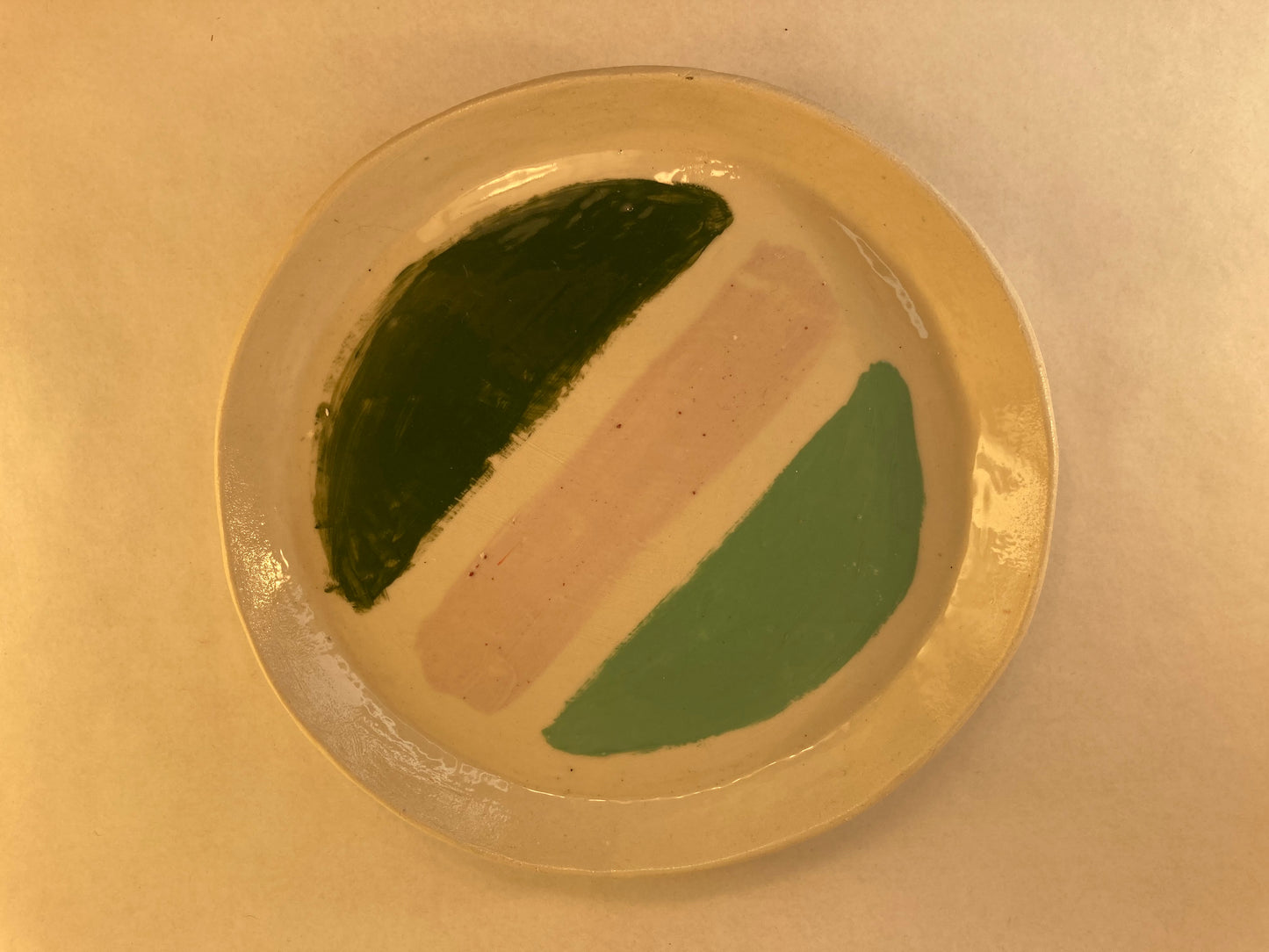 Porcelain Plate with Colored Slip