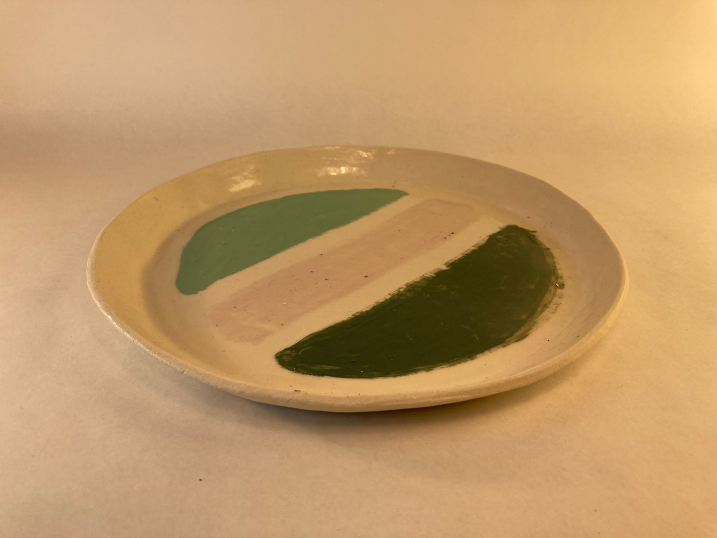 Porcelain Plate with Colored Slip