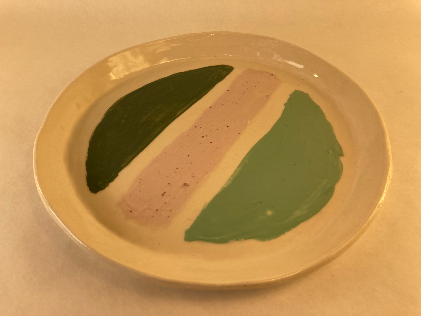 Porcelain Plate with Colored Slip