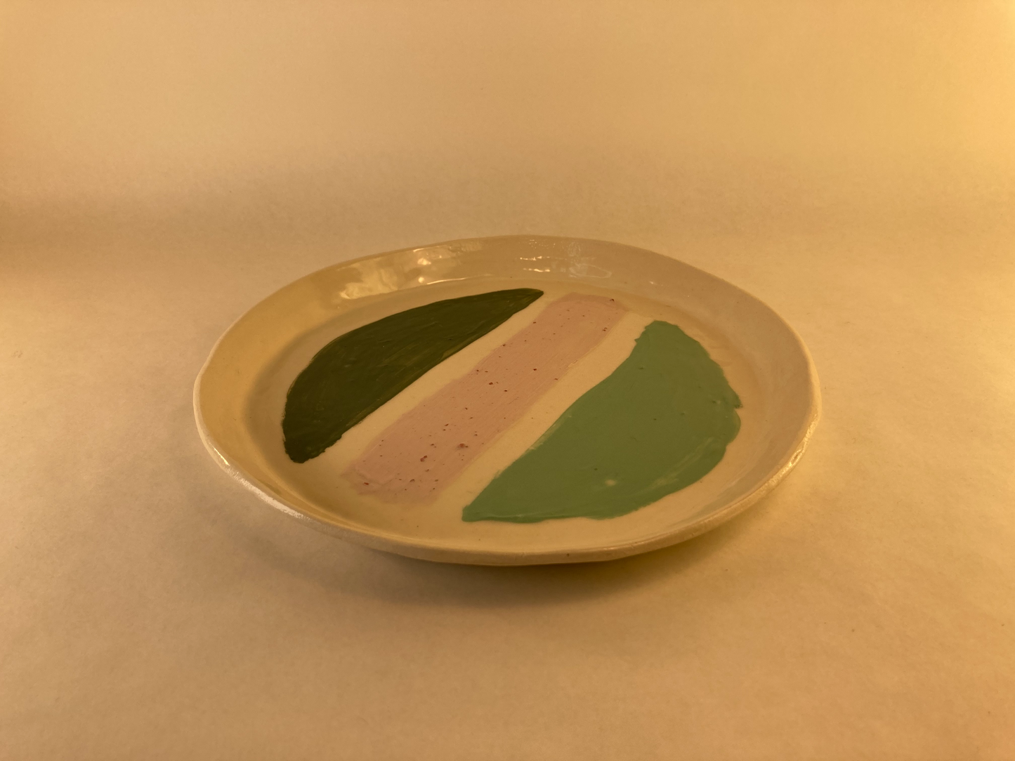 Porcelain Plate with Colored Slip