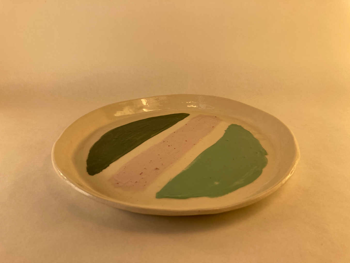 Porcelain Plate with Colored Slip