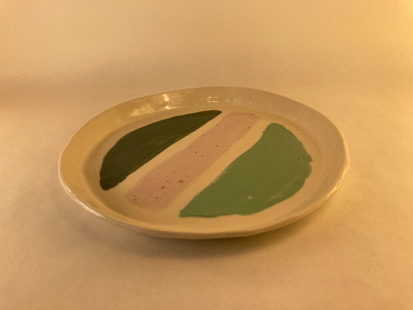 Porcelain Plate with Colored Slip