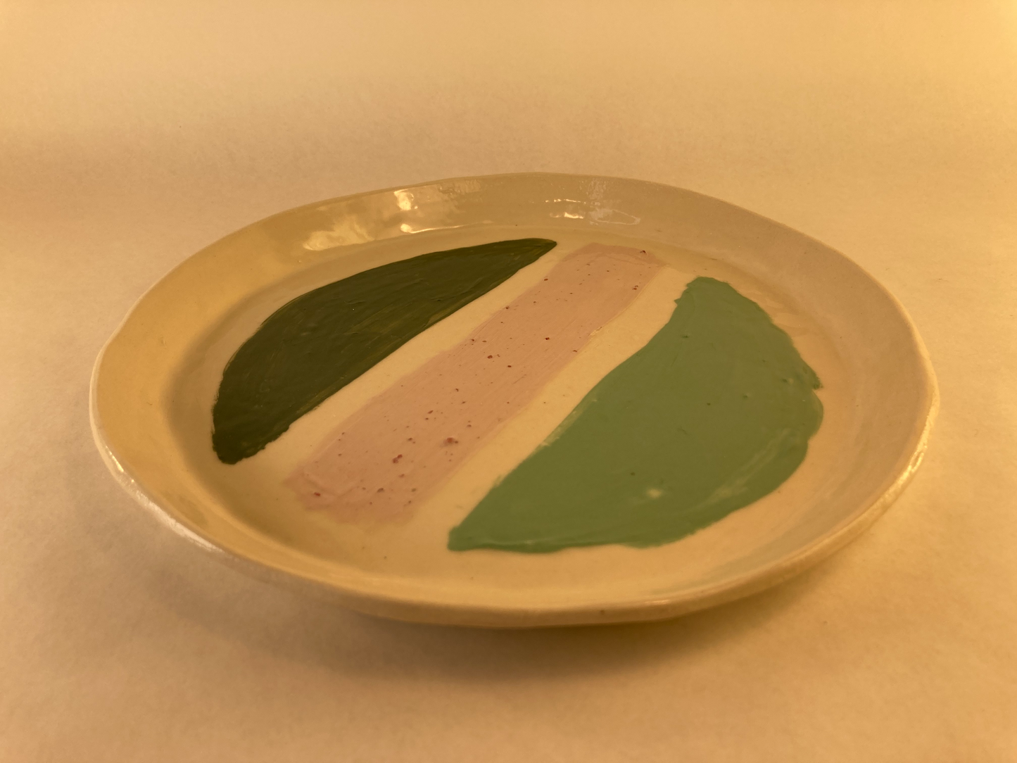 Porcelain Plate with Colored Slip