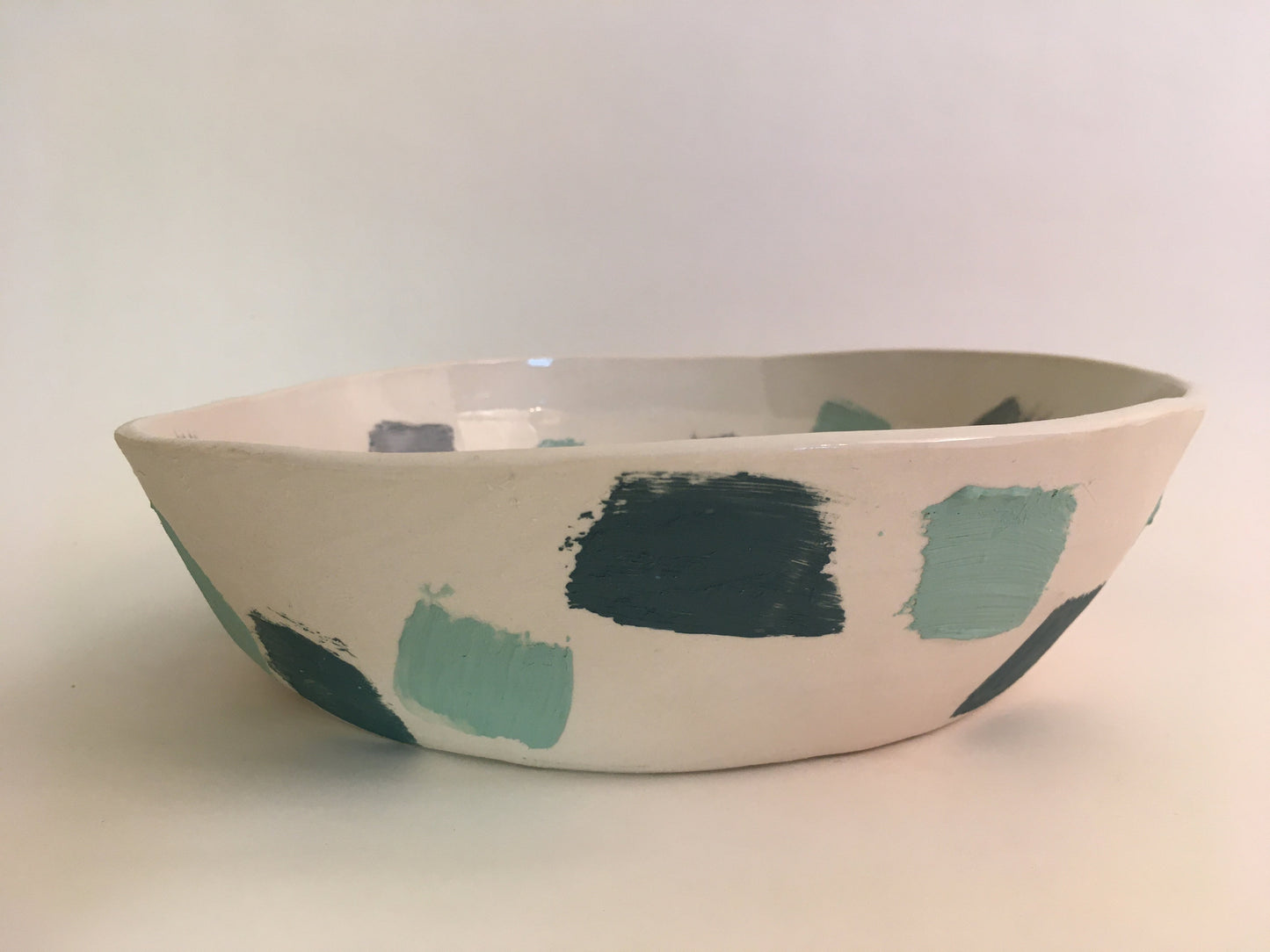 Porcelain Bowl with Light and Dark Green Marks