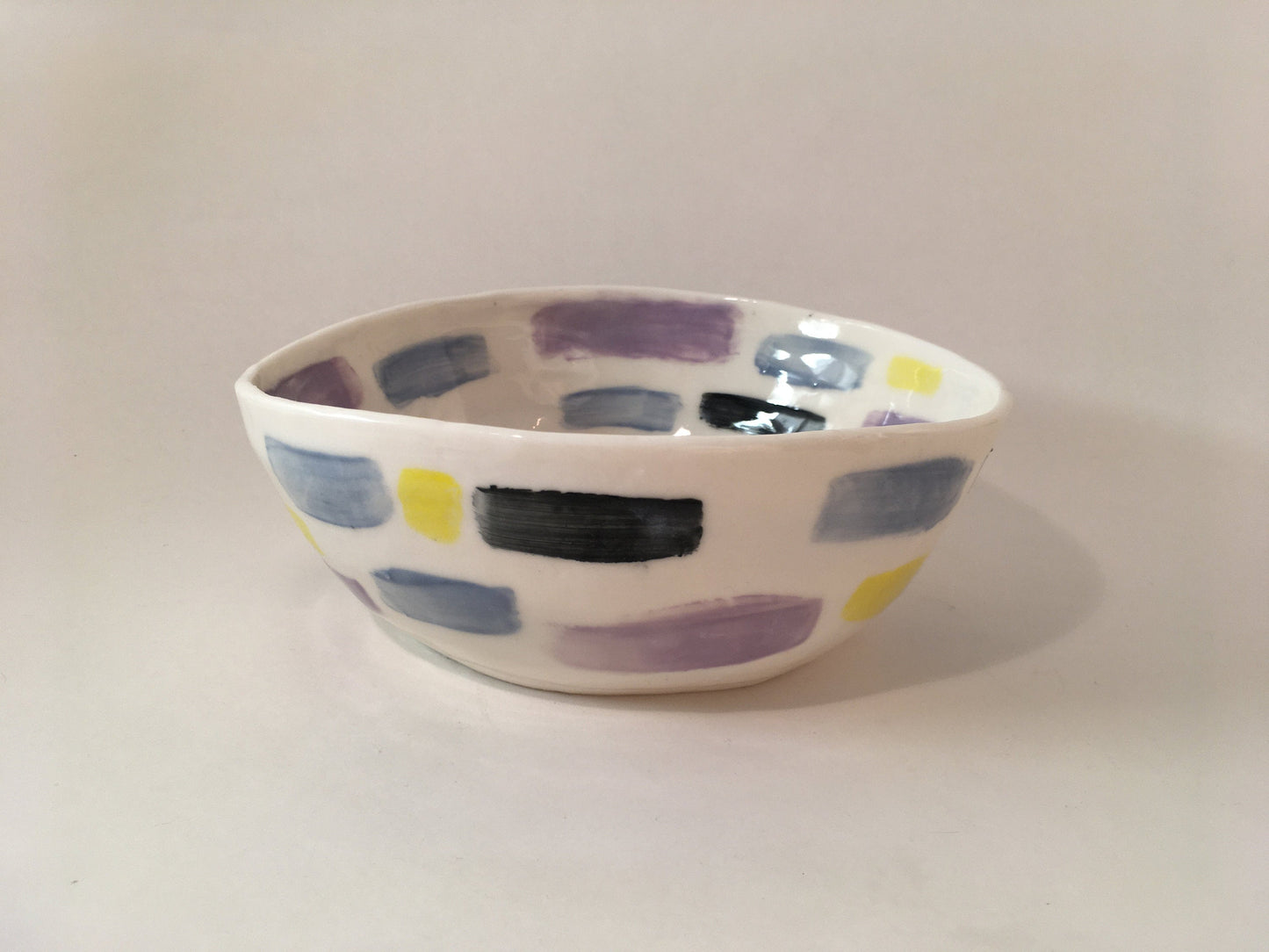 Porcelain Bowl with Colored Marks