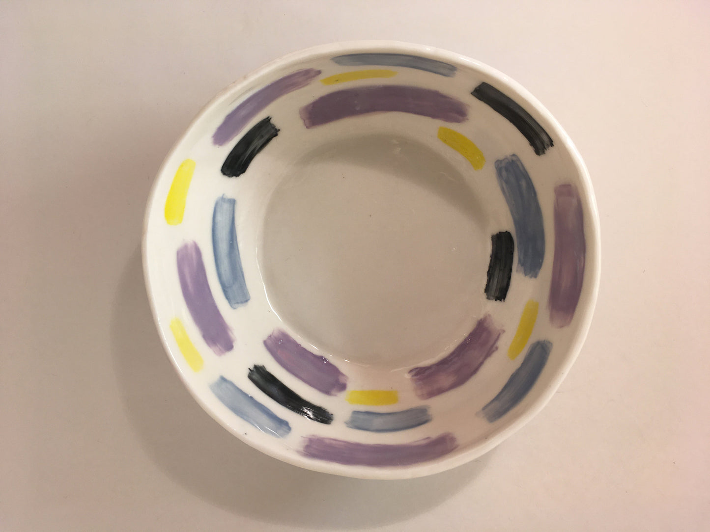 Porcelain Bowl with Colored Marks