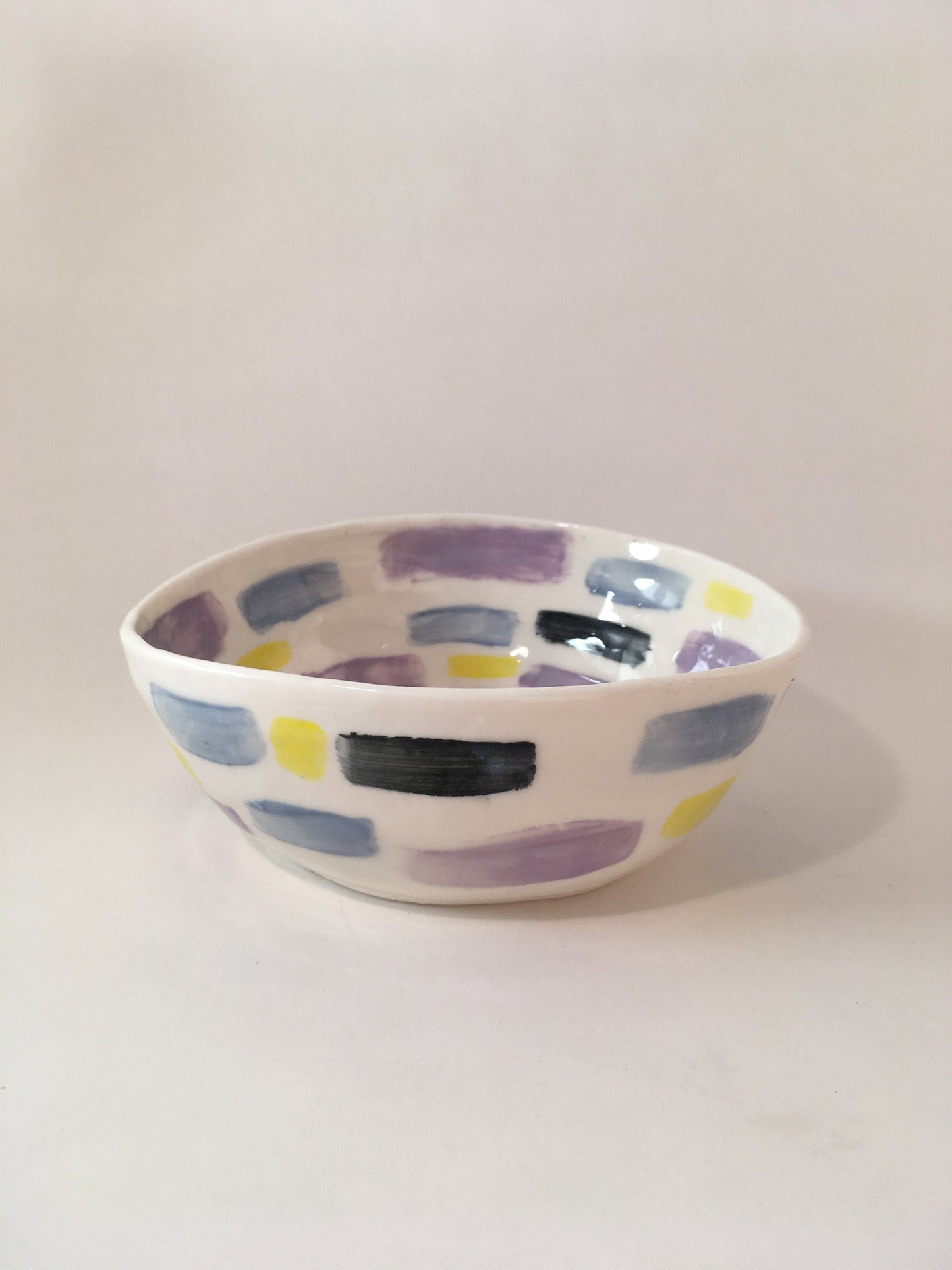 Porcelain Bowl with Colored Marks