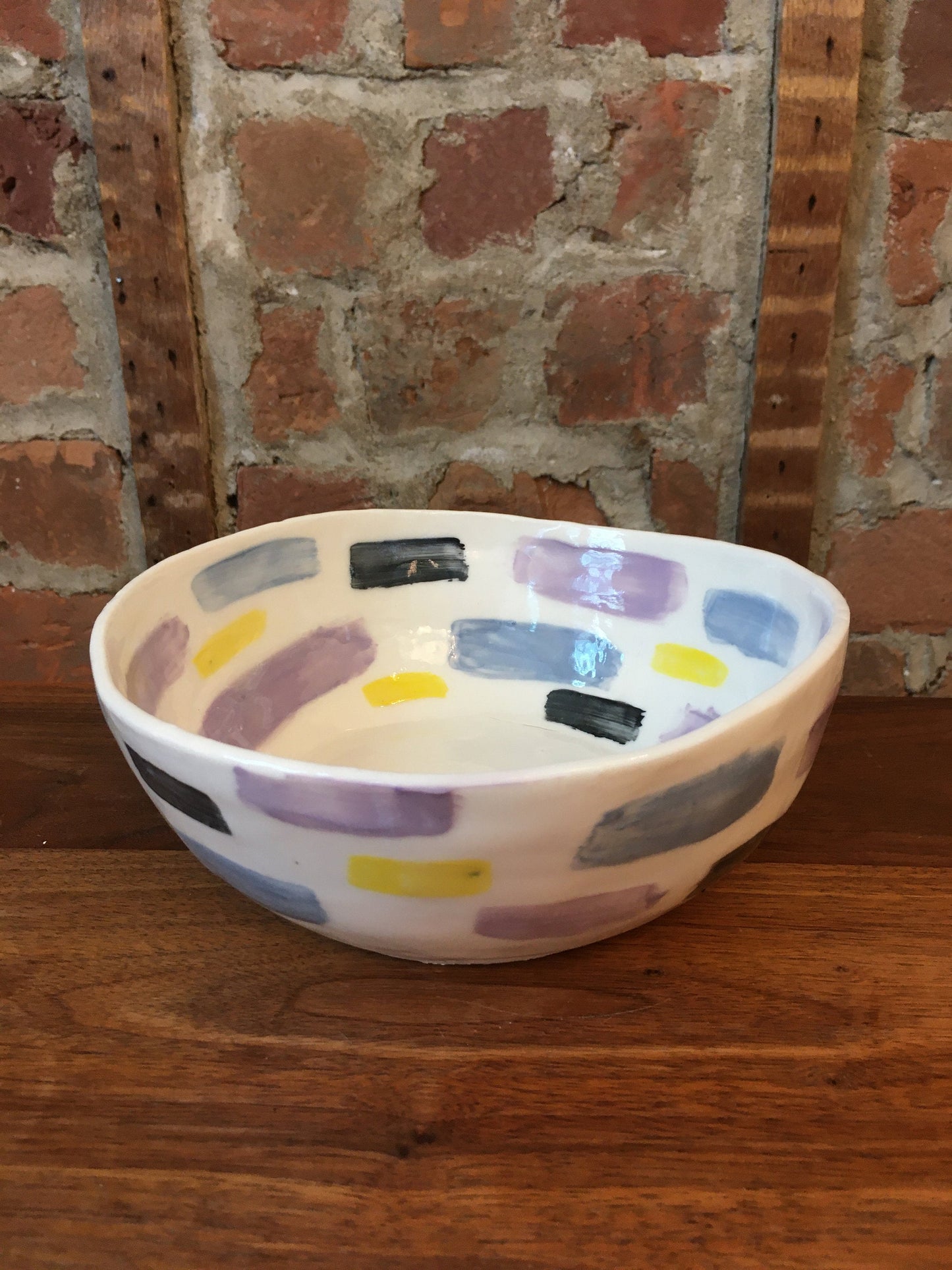 Porcelain Bowl with Colored Marks
