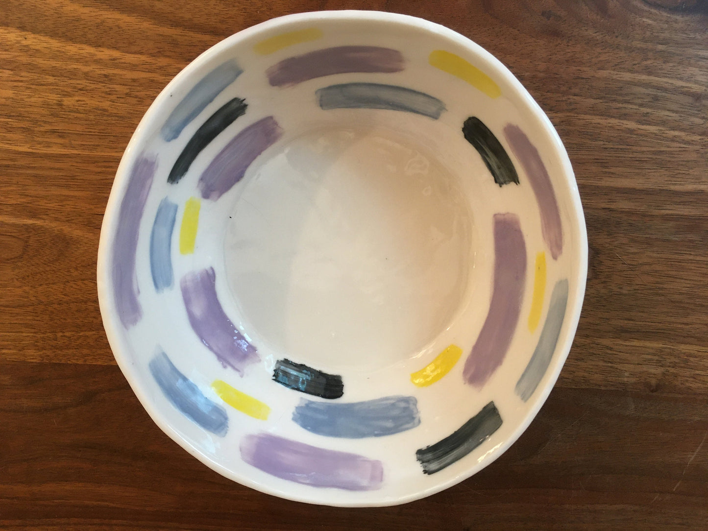 Porcelain Bowl with Colored Marks