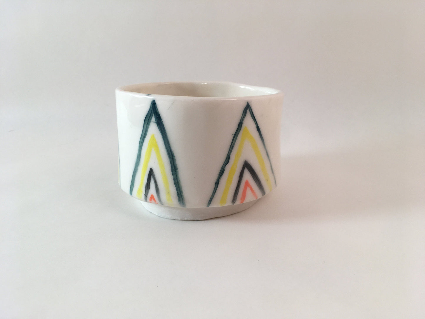 Porcelain Planter with Colored Pattern