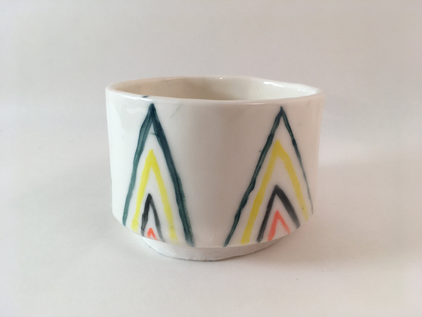 Porcelain Planter with Colored Pattern