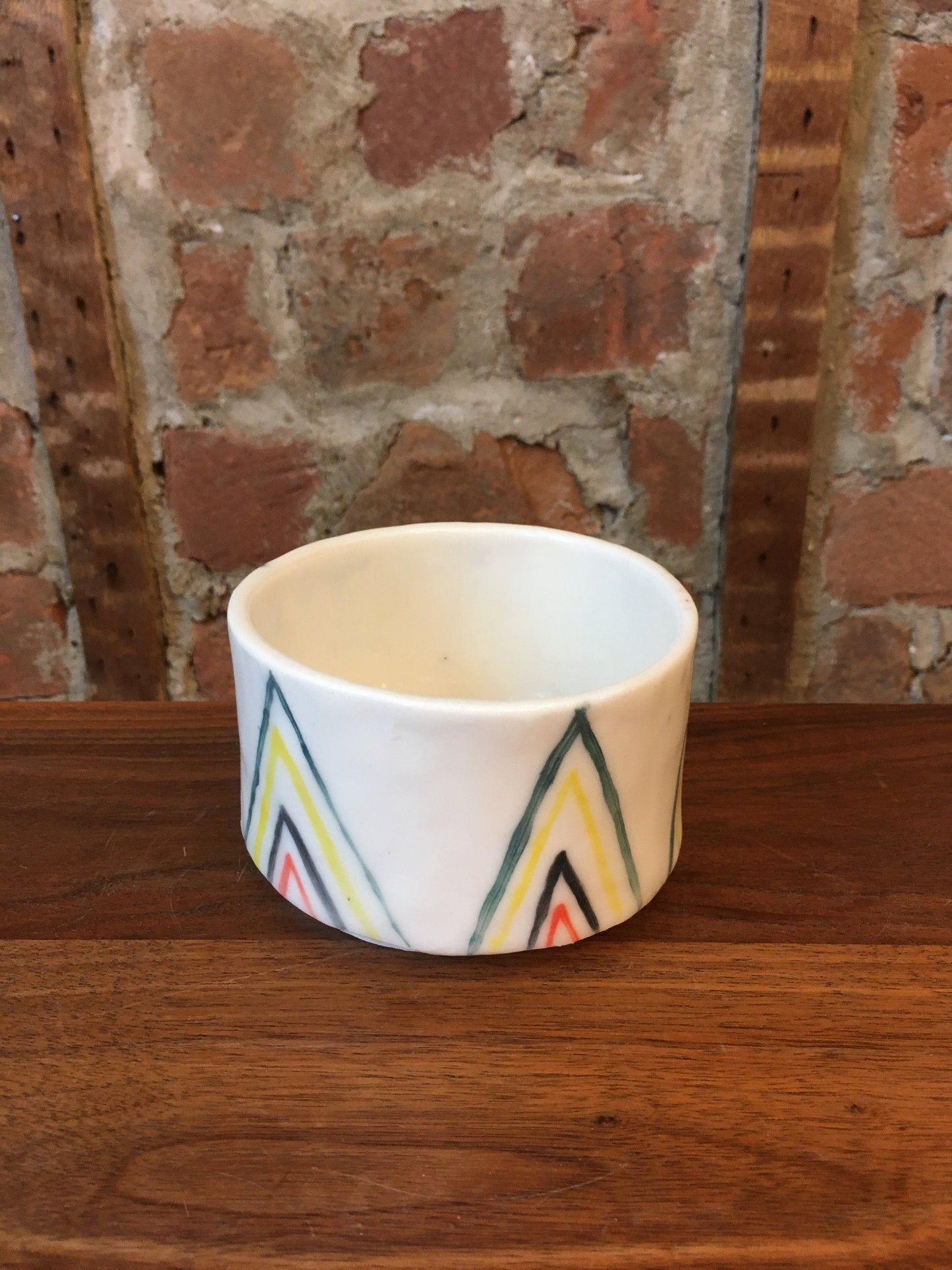 Porcelain Planter with Colored Pattern