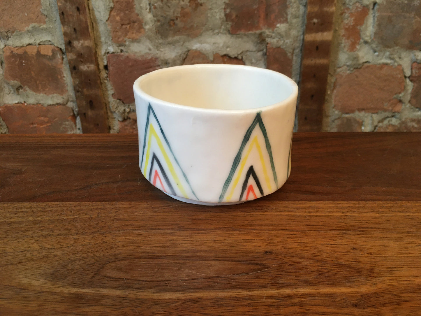 Porcelain Planter with Colored Pattern