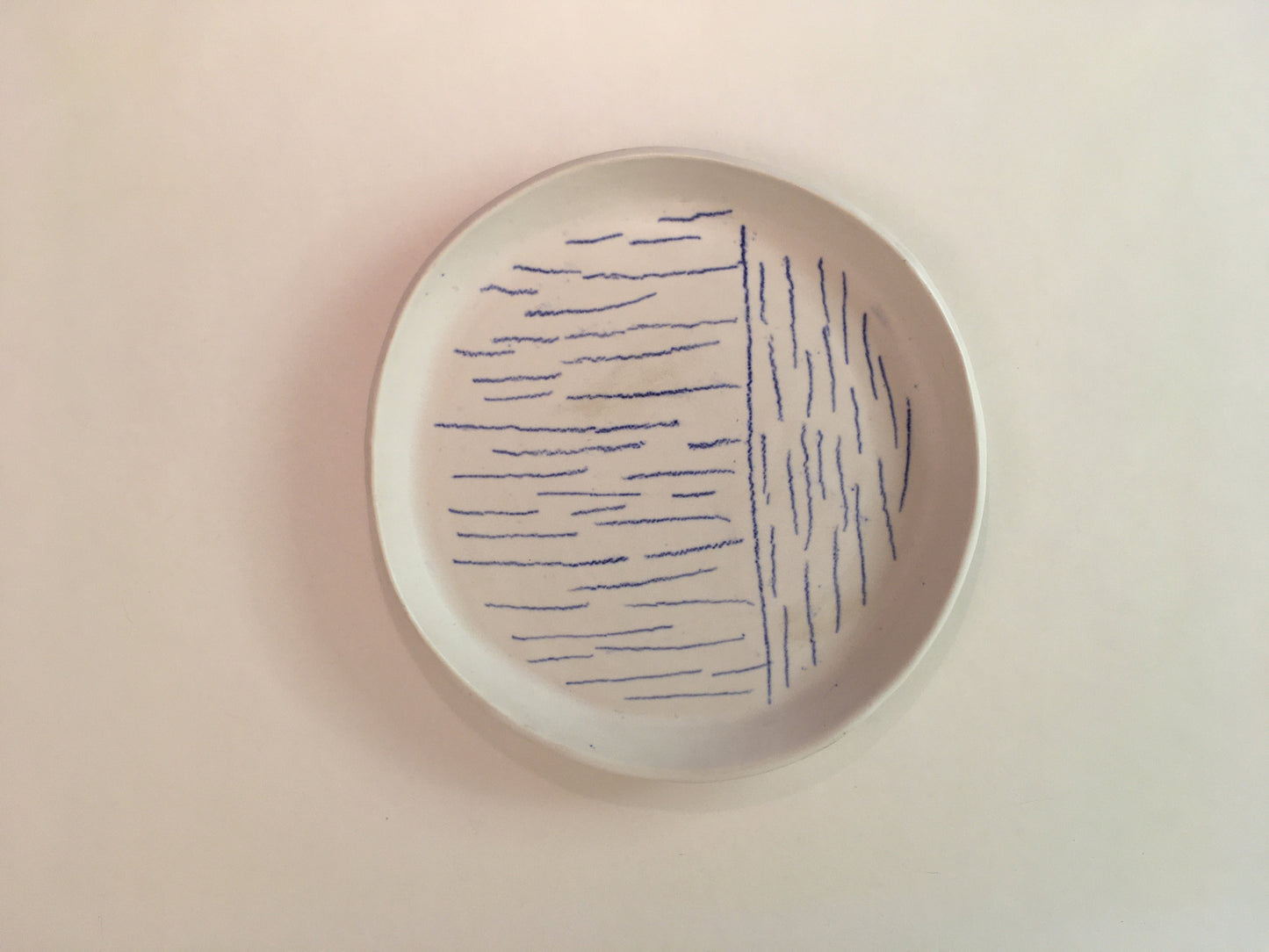 Porcelain Plate with Blue Lines II