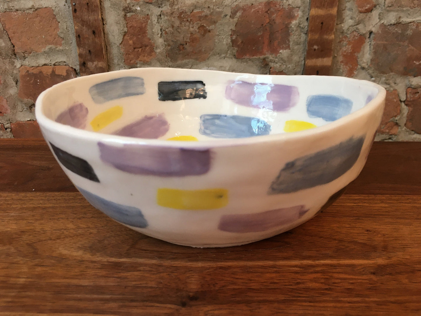 Porcelain Bowl with Colored Marks