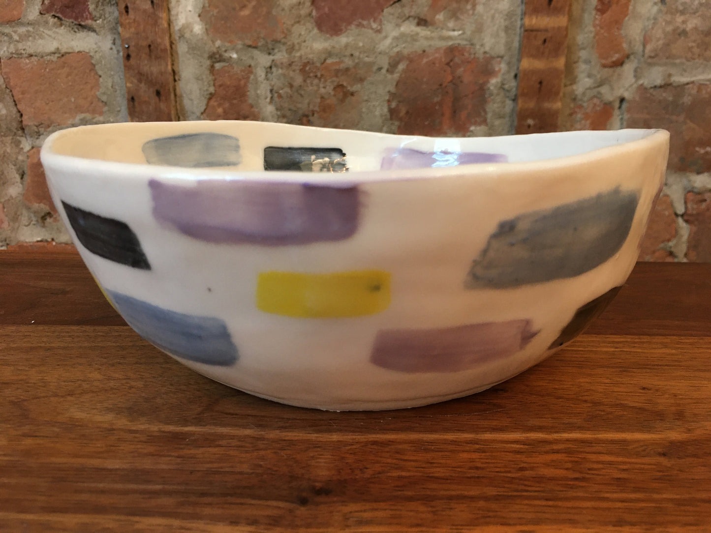 Porcelain Bowl with Colored Marks