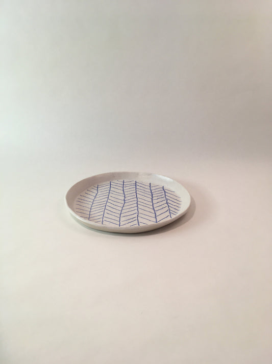 Porcelain Plate with Blue Line Pattern III