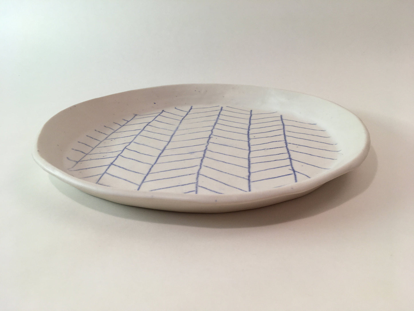 Porcelain Plate with Blue Line Pattern II